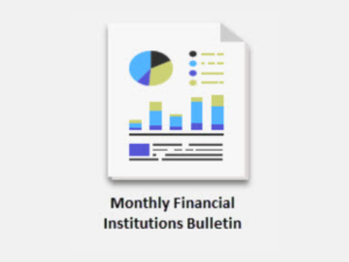 A Paper With Colorful Charts With The Word "Monthly Financial Institutions Bulletin" Below The Image